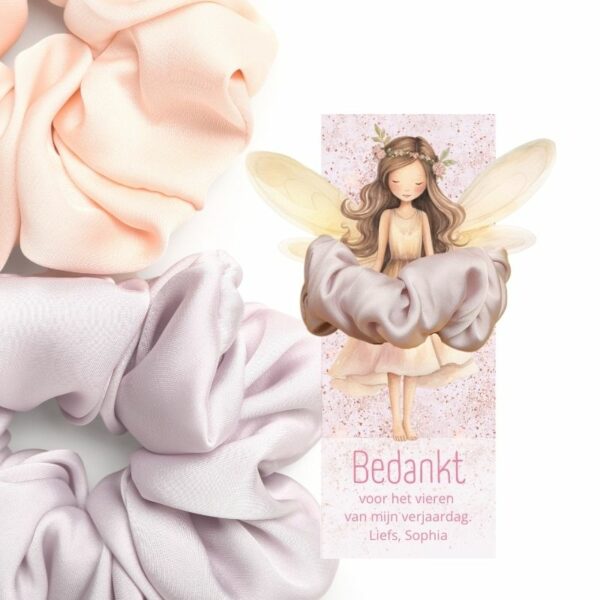 Bedankje kinderfeestje fee feeƫn scrunchie Bedankje kinderfeestje fee feeƫn scrunchie